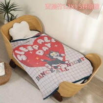 Double-layer bamboo fiber cooling blanket for summer babies and children cool comfortable and breathable lunch blanket for kindergarten 120*150