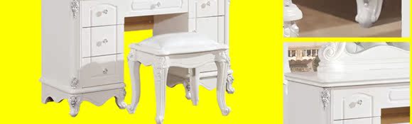 Bộ bàn ghế châu Âu kết hợp phòng ngủ đầy đủ bộ sáu bộ đồ cưới phòng cưới nội thất tủ quần áo giường bàn trang điểm giường gỗ