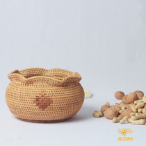 Rattan fruit basket egg candy snack box small basket dried fruit box desktop storage basket bamboo woven basket Japanese style