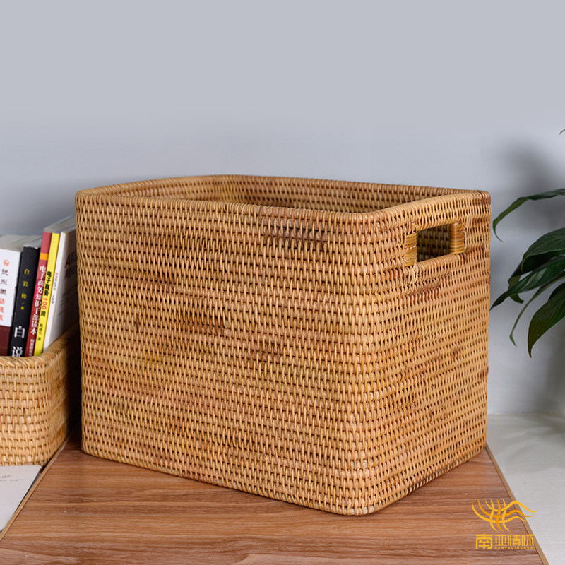 Vietnamese rattan storage box storage basket dirty clothes storage basket bedroom woven basket Nordic large rectangular storage
