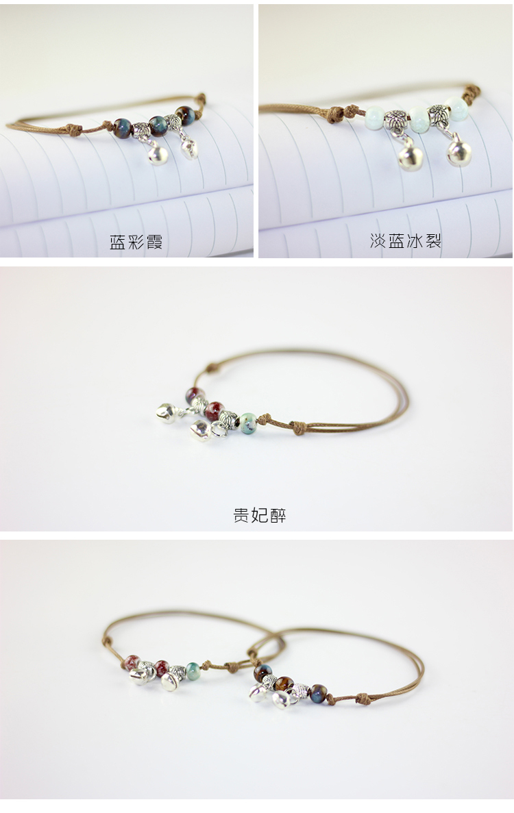 Mùa hè mới vòng chân quốc gia trang sức gió quốc gia vòng chân nữ trang sức chuông vòng chân vòng đeo chân nữ bằng vàng