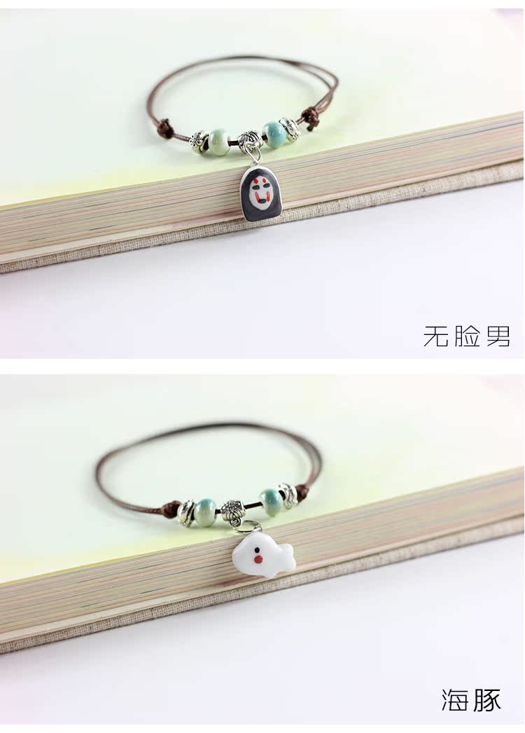 Thời trang Hàn Quốc gốm dễ thương vẽ tay nhỏ vòng tay gốm tươi sáng tạo thời trang trang sức nhỏ có thể làm vòng chân - Vòng chân các mẫu lắc chân bạc nữ đẹp