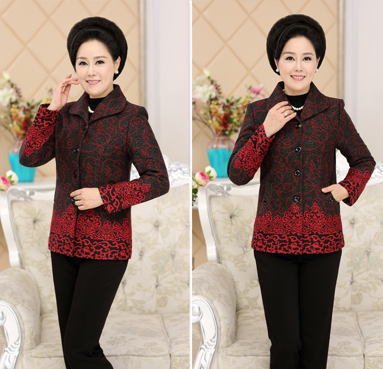 Phụ nữ trung niên áo len mùa thu đầm mẹ đầm Tang phù hợp với bà ngoại 60-70-80 tuổi áo thun trung niên