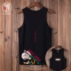ND Wukong quốc triều vest nam mùa hè nam cotton tròn cổ lỏng lẻo xu hướng thể thao công sở từ áo thun không tay - Áo vest cotton áo khoác thu đông