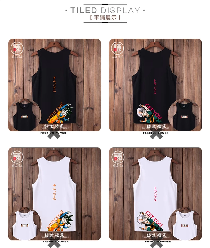 ND Wukong quốc triều vest nam mùa hè nam cotton tròn cổ lỏng lẻo xu hướng thể thao công sở từ áo thun không tay - Áo vest cotton