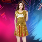 啦啦操 Служба спектакля Современная джазовая танцевальная одежда женщина для взрослых квадрат танцевальная служба Lala Команда формы Sequint