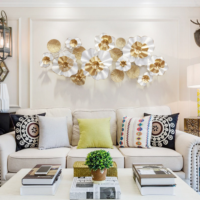 Modern European Restaurant Iron Hangpin Wall Decoration Living Room Sofa Background Wall Metal Flower Wall Hanging