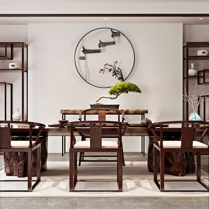 New Chinese Solid Iron Art Wall Decoration Living Room Wall Decoration Wall-mounted Hotel Stairway Soft Fitting Wall Decoration Pendant