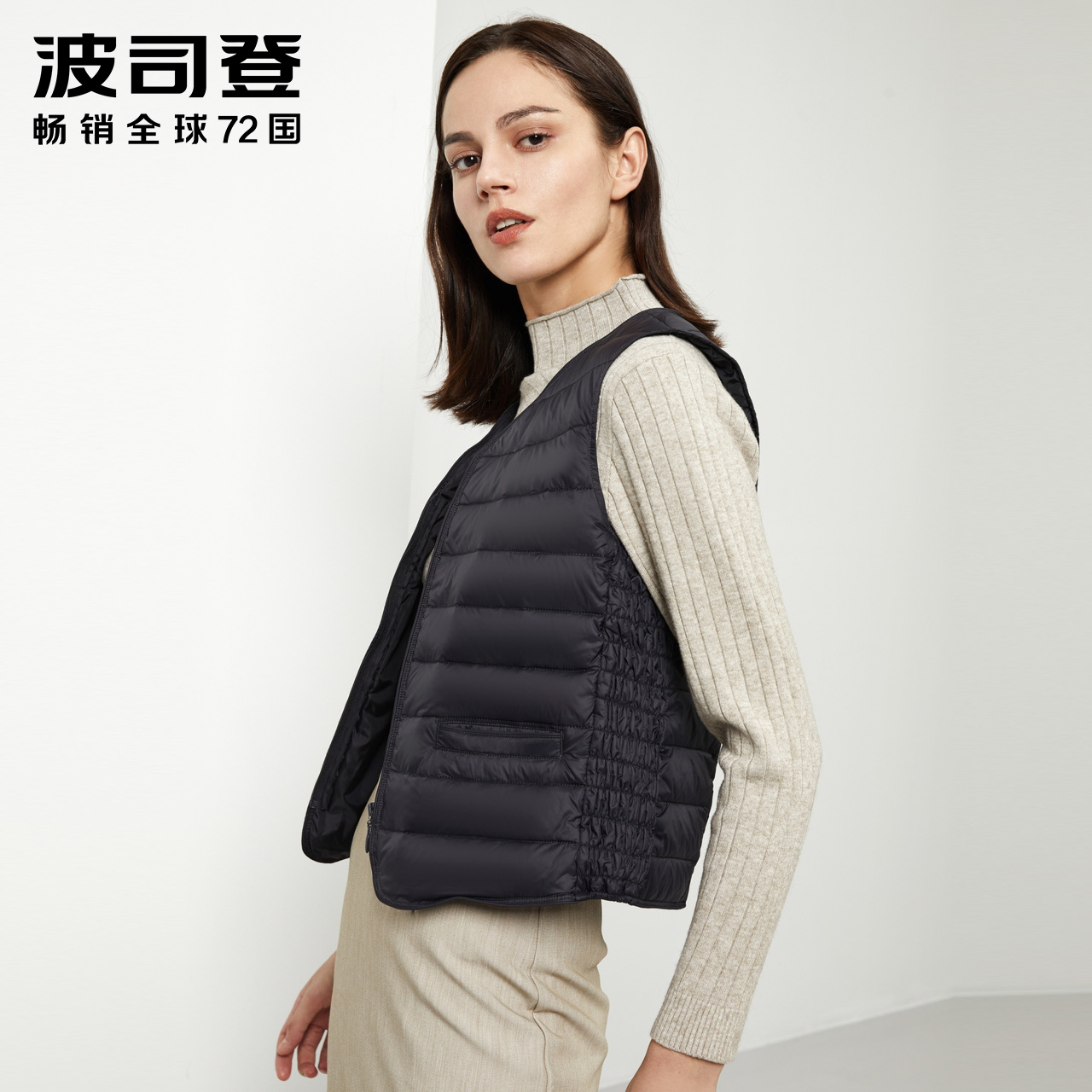 Bosden xuống người phụ nữ áo khoác ngắn vest 2019 mới mặc áo giáp V-cổ gần ánh sáng ngựa kẹp tay