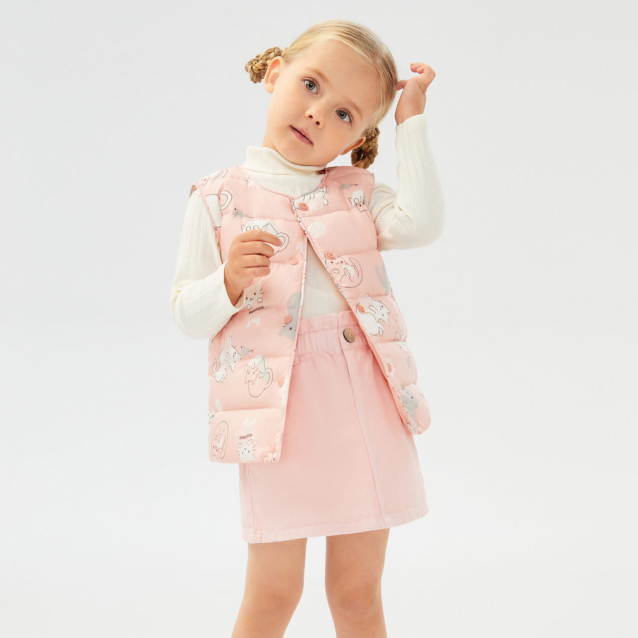 Bosideng Children's Wear Lightweight Down Jacket Vest 2021 New Pony Clip Boys Girls Autumn and Winter Baby