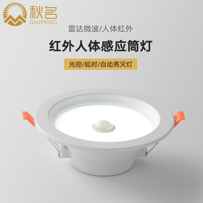 LED Human Body Sensing Smart Radar Acoustic Control Induction Home Flush Recessed Spotlight Ceiling Lamp Hallway Tube Lamp