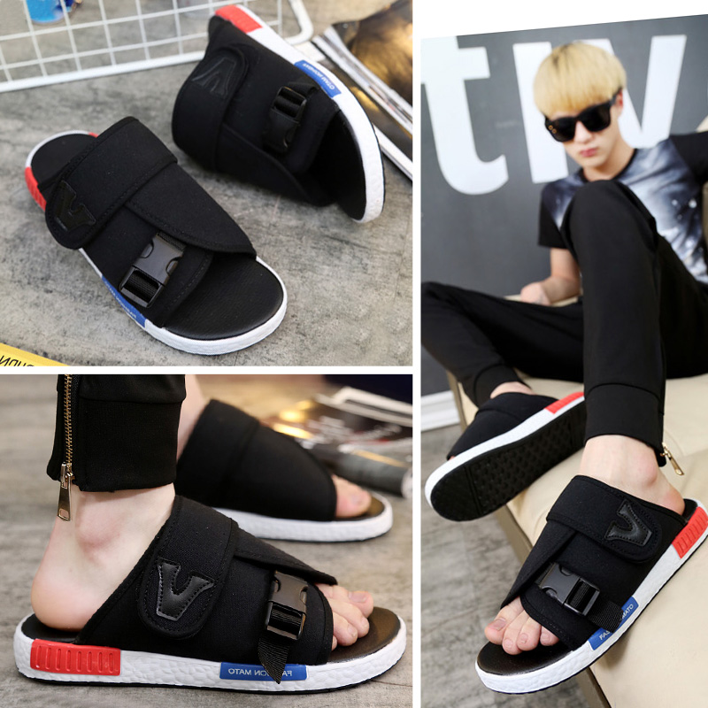 Men/'s Summer Fashion Personality Non-slip Flip-flop Canvas Beach Casual Sandals