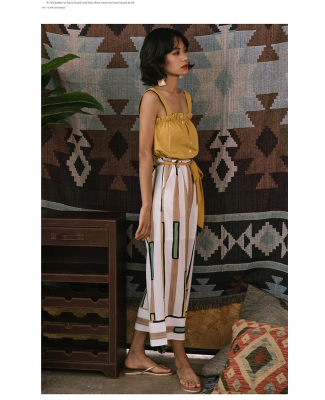 Holiday Queen Lotus Leaf Ear Eo Slim Stra quai Sexy Sexy Tops Vest Vest nữ mùa hè ngắn