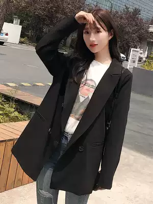 Small blazer women 2021 Spring and Autumn new leisure Korean version of British wind Net red temperament top black suit tide