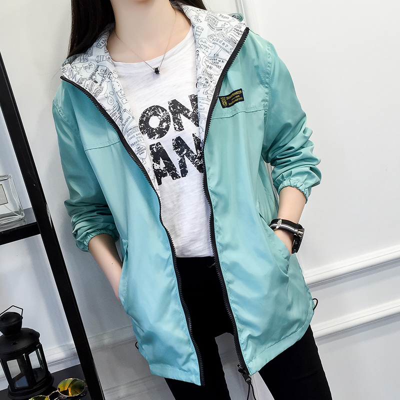 2021 new jacket Two sides wear jacket female spring autumn and winter Korean version Student Vest Subtidal 100 hitch Autumn Clothing Easy College