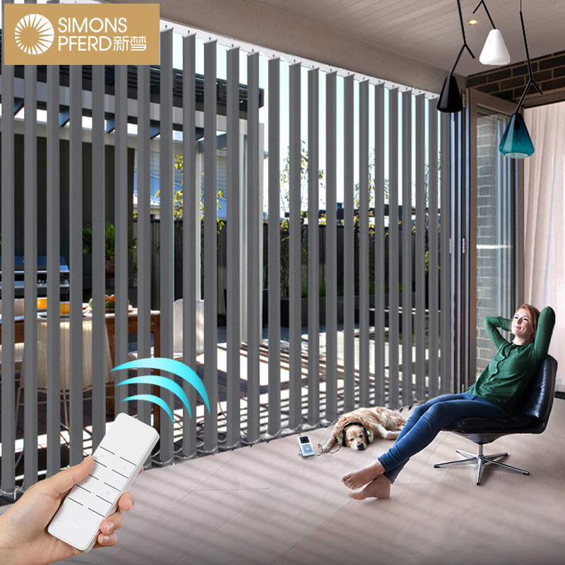 New Dream Electric Vertical Curtain Office Balcony Bedroom Blackout Decorative Door Curtain Partition Window Vertical Curtain Vertical Venetian Curtain