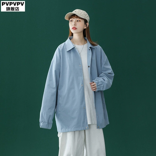 Куртка для влюбленных, осенняя трендовая цветная тонкая рубашка, в корейском стиле, оверсайз, коллекция 2021