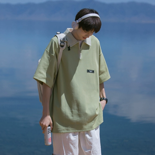 Японская рубашка, трендовая ретро футболка polo, в американском стиле