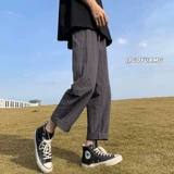 Хаки тонкие шелковые нейлоновые быстросохнущие японские штаны, свободный прямой крой