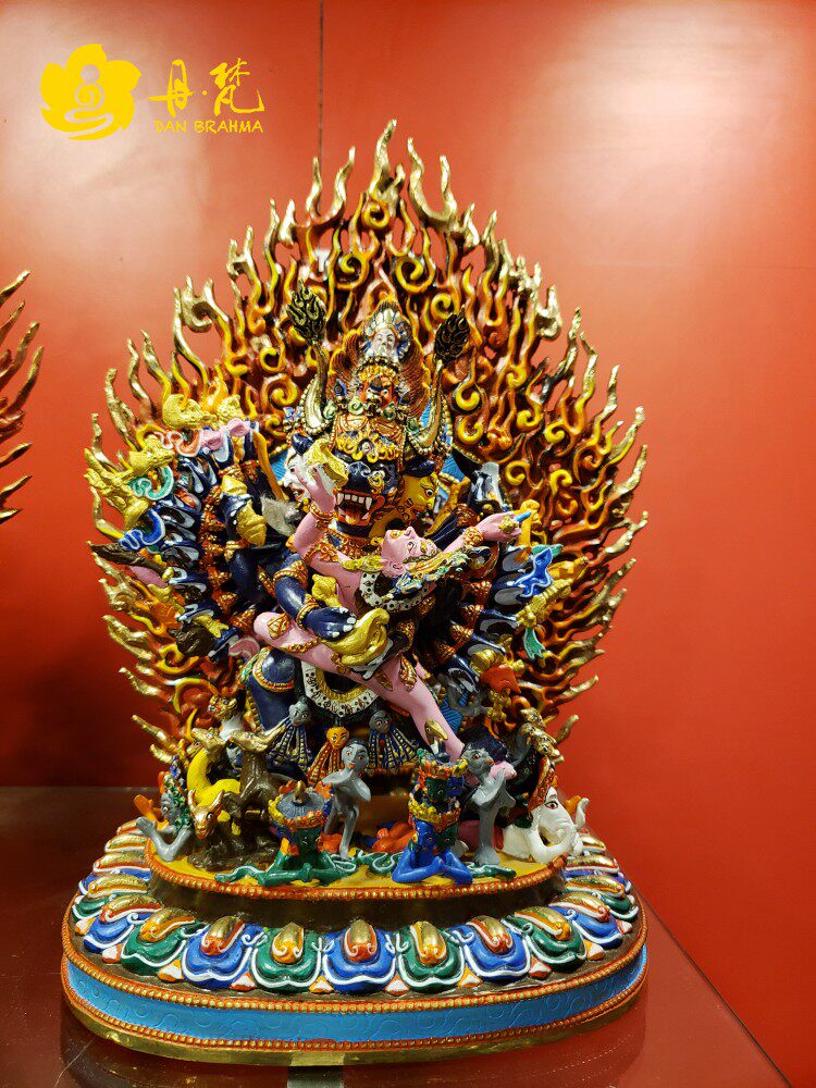 Nepal pure bronze painted Daweed 36cm 1 ruler 2 bag protection statue like ancient bronze sculpture in Tibet-Taobao