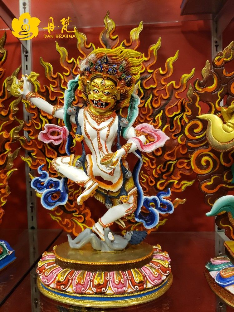 Nepal's Cillion Golden Color Painted Lion Face of Mother Buddha Lion Face Buddha Bronze Statue of Buddha High 1-33cm 