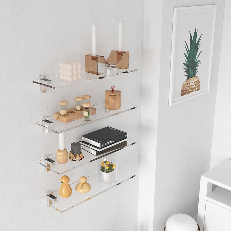 Wall-Mounted Shelf for Living Room, Transparent Acrylic Wall Hanging Shelf, Display Rack, Wall Decoration and Storage Wall-Mounted Shelf for Living Room, Transparent Acrylic Wall Hanging Shelf, Display Rack, Wall Decoration and Storage