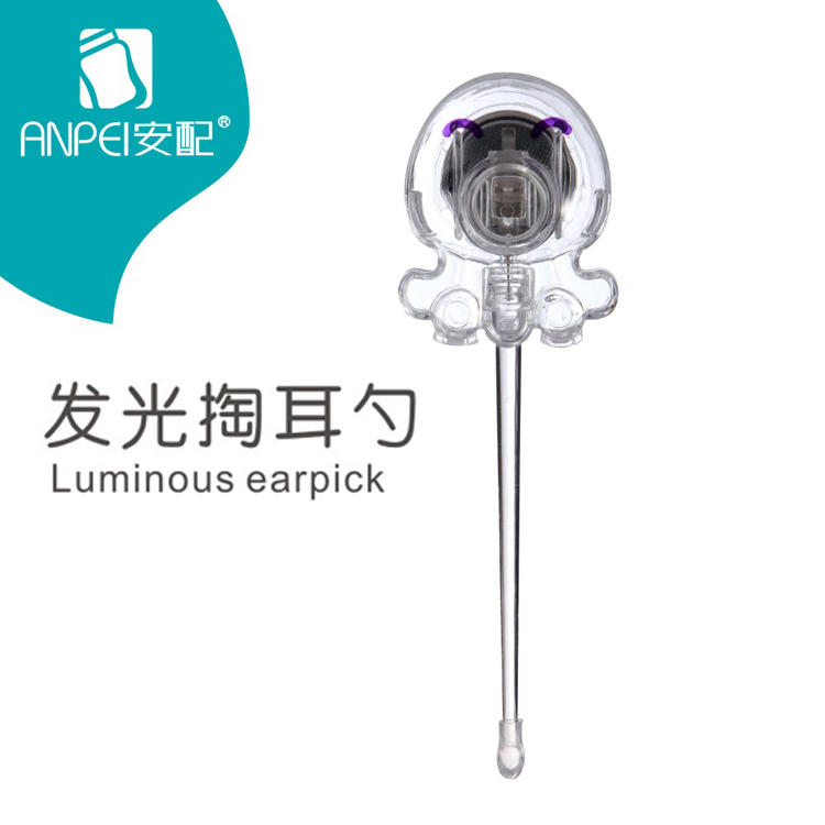 Equipped with ear scoop LED luminous ear spoon baby silicone soft pull-out ear baby adult ear scoop