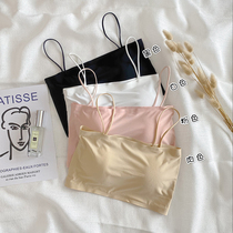 Bare chest underwear ladies vest with bra integrated horizontal chest tube top beauty back bra front anti-light artifact Pu model