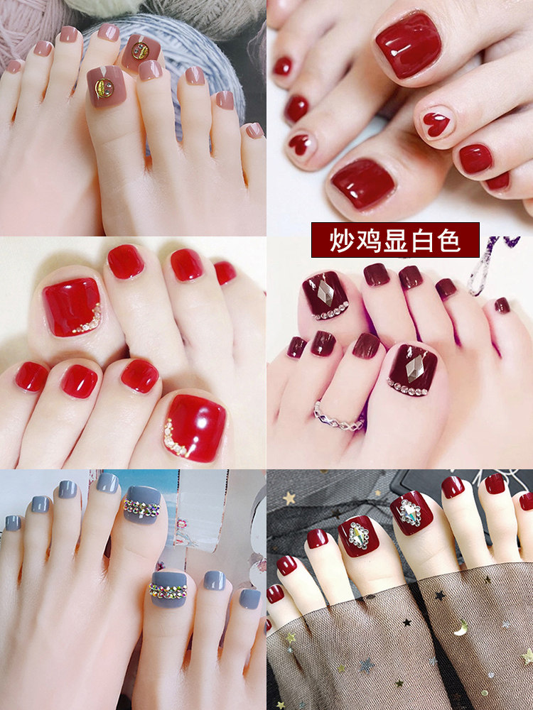 Toe nail patch fake nails self-adhesive wear nail ins small crowd pure desire high-end light luxury style net red