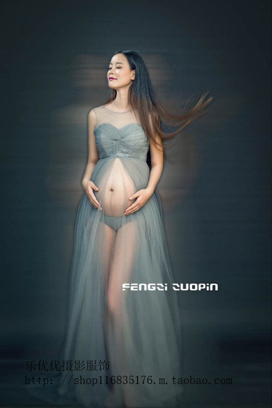 2021 new Korean version of the photo studio maternity clothing maternity photo clothing perspective pregnant women take pictures mommy cute yarn skirt