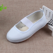 Performance shoes shoes white shallow shoes white childrens shoes Pure white shoes Canvas 61 girls dance children