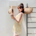 Áo tắm nữ 2018 mới bó sát bảo thủ ngực nhỏ in gió Hàn Quốc gợi cảm che bụng là áo tắm xuân hè cỡ lớn mỏng - Bộ đồ bơi One Piece Bộ đồ bơi One Piece
