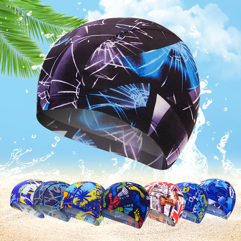 Swimming cap male and female summer fabric fashion with bub cute long hair care ear universal comfortable spa outdoor swimming cap