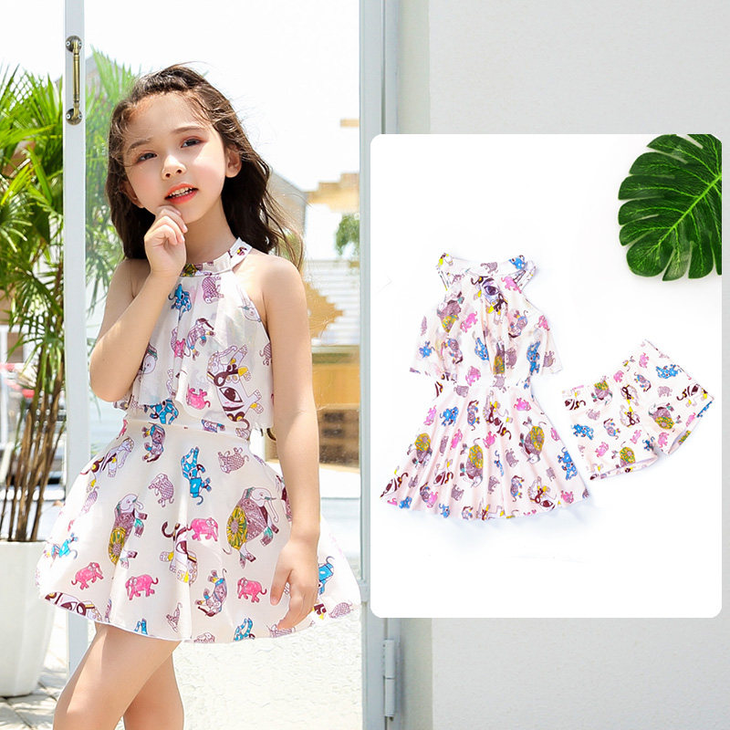 Kids swimsuit girls middle boy girl baby little princess Korean skirt girl cute set swimsuit
