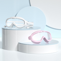 Swimming goggles men and women anti-fog myopia with earplugs swimming glasses waterproof large frame electroplating adult diving equipment