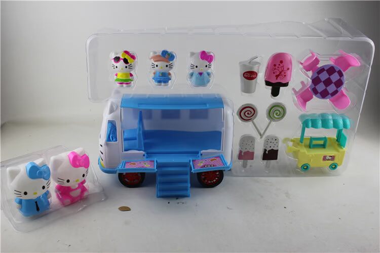 Nhà đặt đồ ăn nhanh đồ chơi xe van Hello Kitty kem đồ chơi kẹo kem vui nhộn xe buýt lego con gái