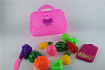 New Hand bag fruit Chile toys colorful delicious cut fruit game tableware toy set