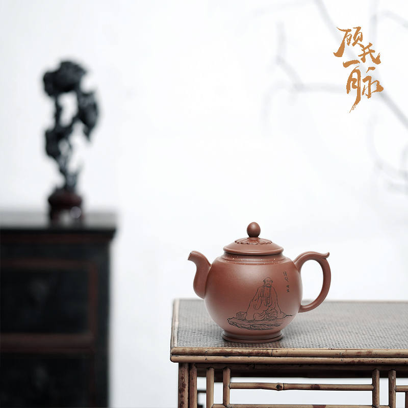 Gu's line Yixing purple clay pot Guogong Zhuang Dongyan pure handmade original mine bottom tank clear brewing teapot Huayun pot