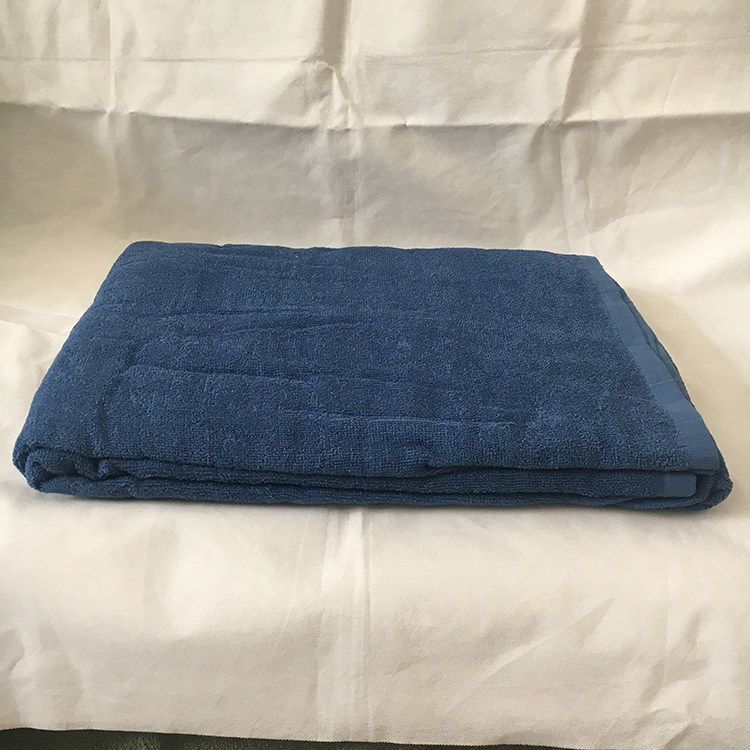 04 Sea blue wool towels quilted by full cotton air conditioning by leisure blankets Blue Summer Student Military Training Cover Blanket