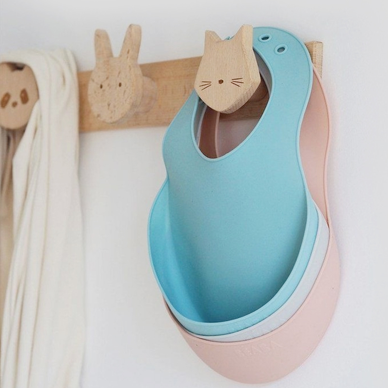 French Beaba Baby Eating Bibs, Silicone Bibs for Infants, Children's Feeding Bibs, Waterproof and Anti-Dirty