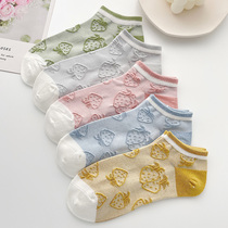 Three-dimensional Strawberry Socks Children Spring Summer Ins Chains Socks Cute Cartoon Light Mouth Low Bunch of Women Sox Summer Thin Boat Socks