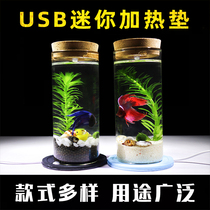  USB cartoon silicone micro-landscape ecological bottle glass bottle live fish pet heating pad wet pad automatic constant temperature