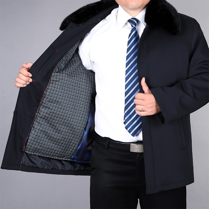 Middle-aged and elderly cotton clothes men winter down jacket plus down thick cotton clothes dad coat plus size old man cotton jacket