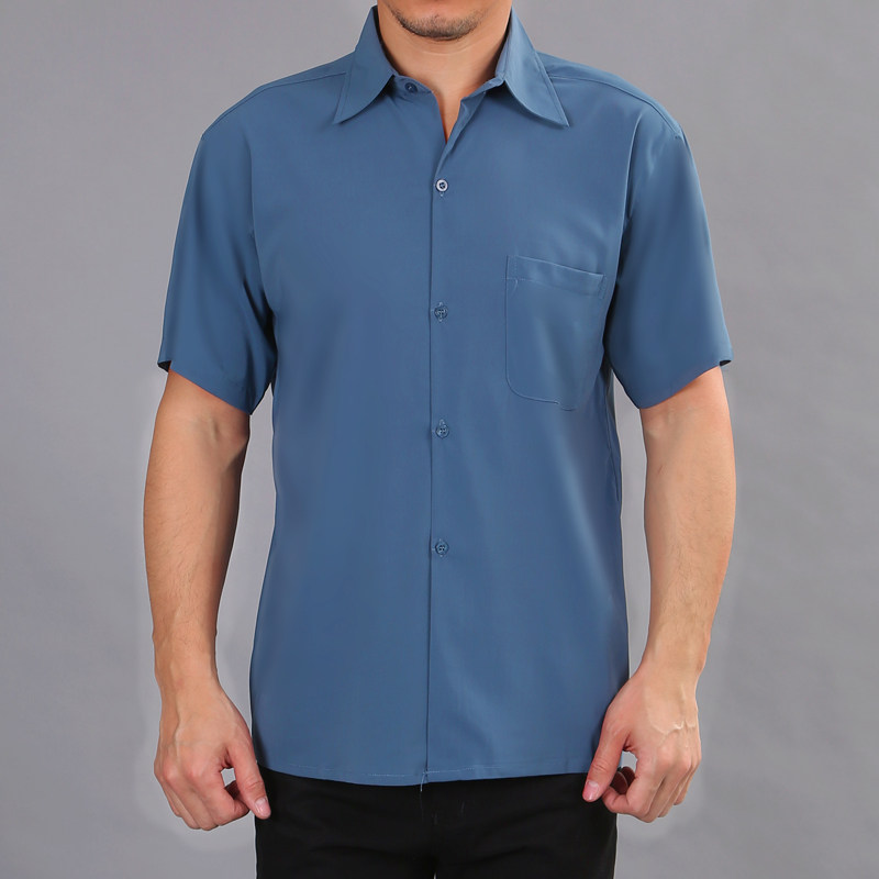Government officials short sleeved shirt cadre half-sleeved shirt middle-sleeved men summer wear thin silk sniff papa