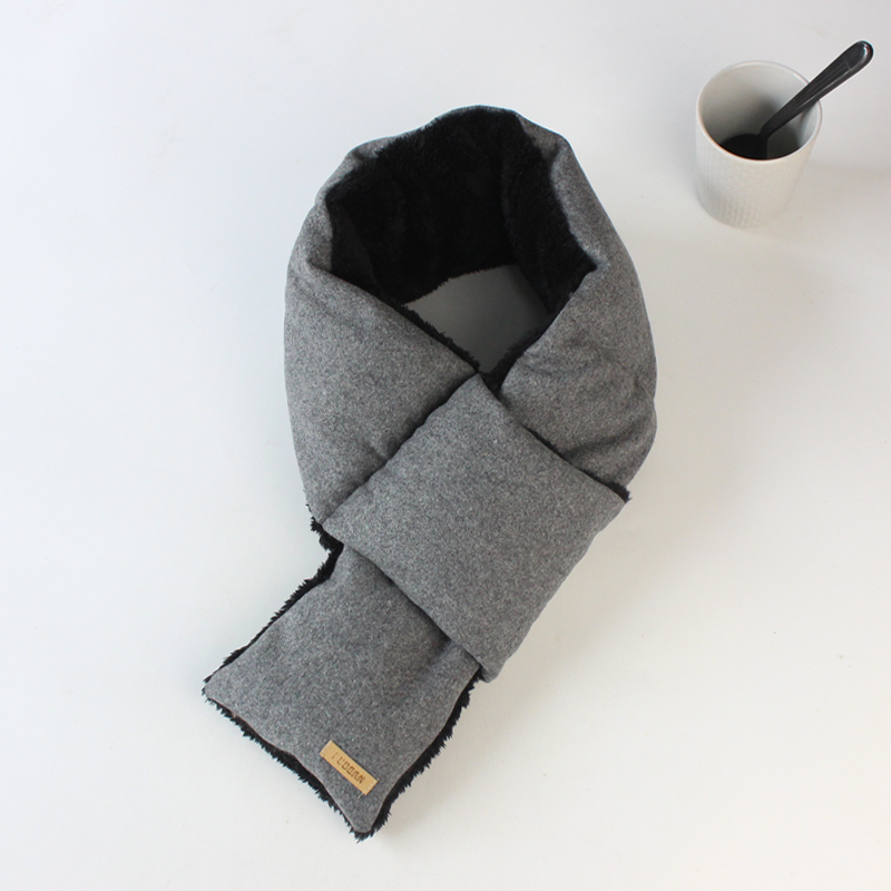 Export to Japan 21 autumn and winter scarf men's down velvet cross neck men's and women's fashion plus velvet woolen neck cover