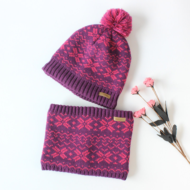 Export single autumn winter girls children's hat bib set girls plus fleece warm hat ear protector windproof neck cover women