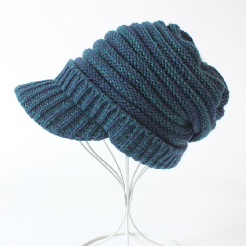 Export Japan Autumn Winter Heaps Hat Children Knit Wool Cord Warm Hat Winter Fashion 100 Hitch Short Hat Along Duck Tongue Cap Woman