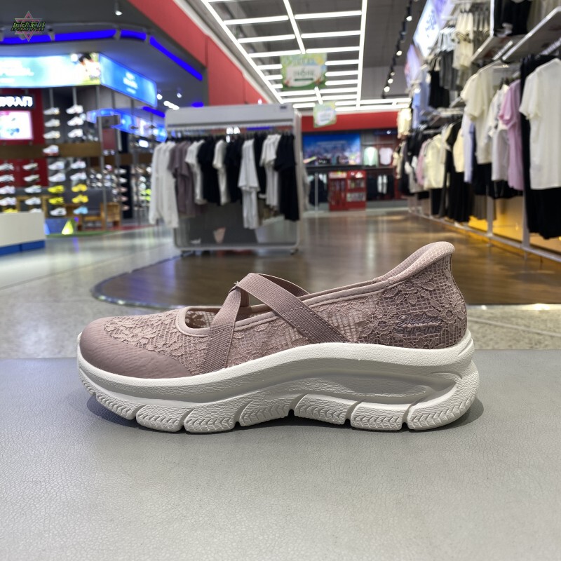 Summer New Authentic Skechers Lace Breathable Thick-Soled Slip-On Women's Sports Mary Jane Casual Shoes