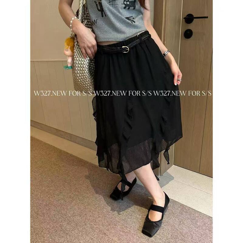 Fan Enqi【Thirteen Lines At@Ready Stock】Run 06.13 Women's Skirt # 95911 with Belt New Style 2026