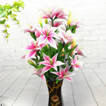  Wire mesh flower vertical dyeing floor lily material package DIY handmade pink and white two-color lily package stockings flower material